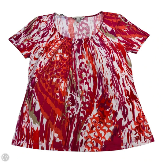 Top Short Sleeve By Laura Ashley In Orange & Pink, Size: S
