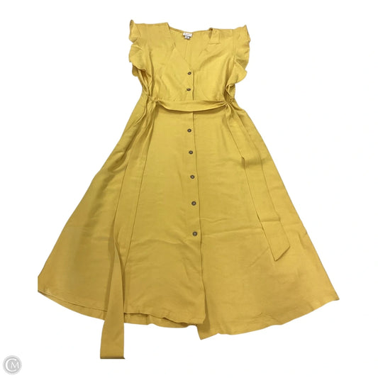 Dress Casual Midi By A New Day In Yellow, Size: S