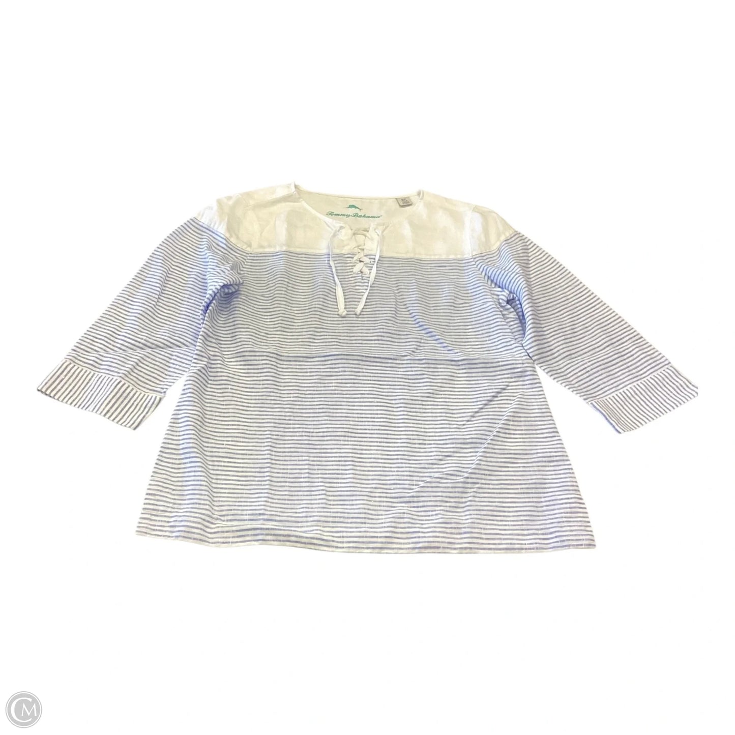 Top 3/4 Sleeve By Tommy Bahama In Blue & White, Size: S