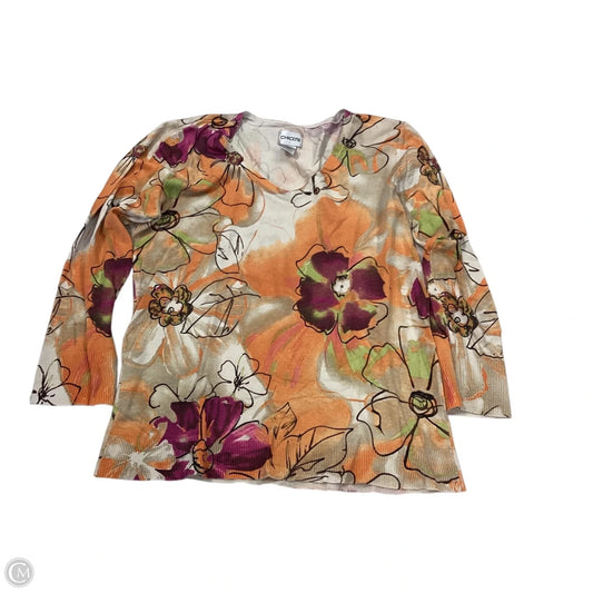 Top Long Sleeve By Chicos In Floral Print, Size: M
