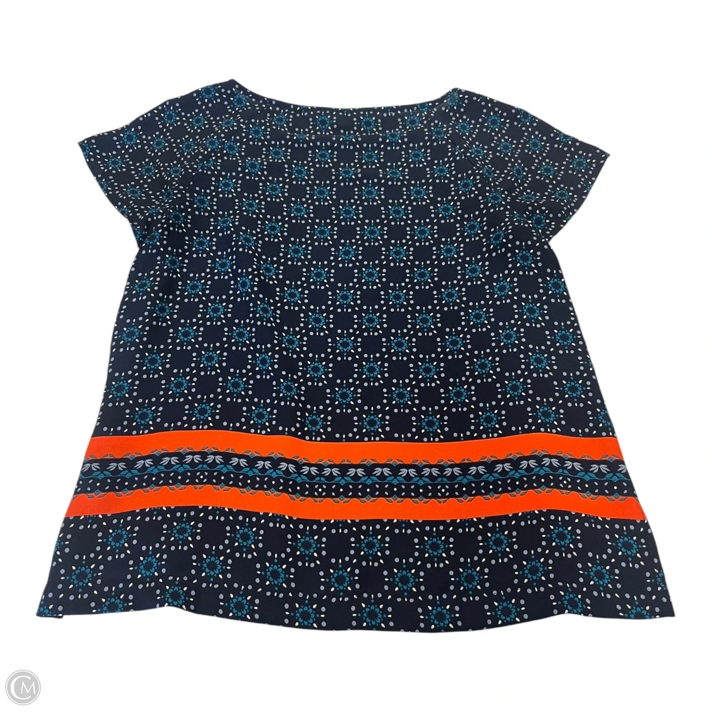 Top Short Sleeve By Loft In Blue & Orange, Size: Xsp