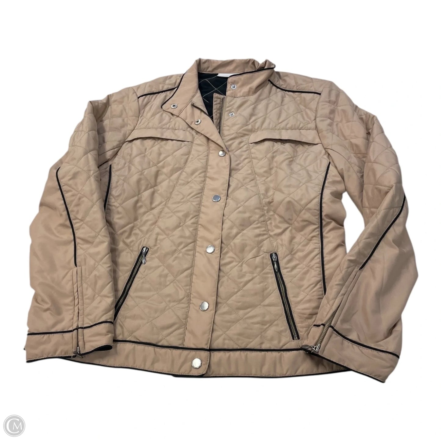 Jacket Puffer & Quilted By Chicos In Beige, Size: 0