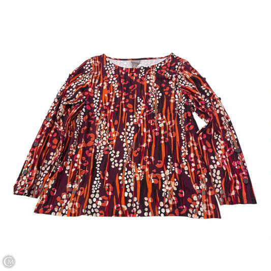 Top Long Sleeve By Chicos In Floral Print, Size: L