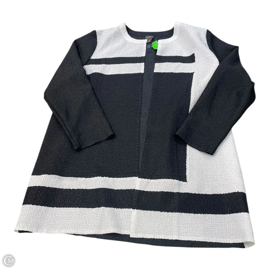 Jacket Shirt By Chicos Private Collection In Black & White, Size: Xl