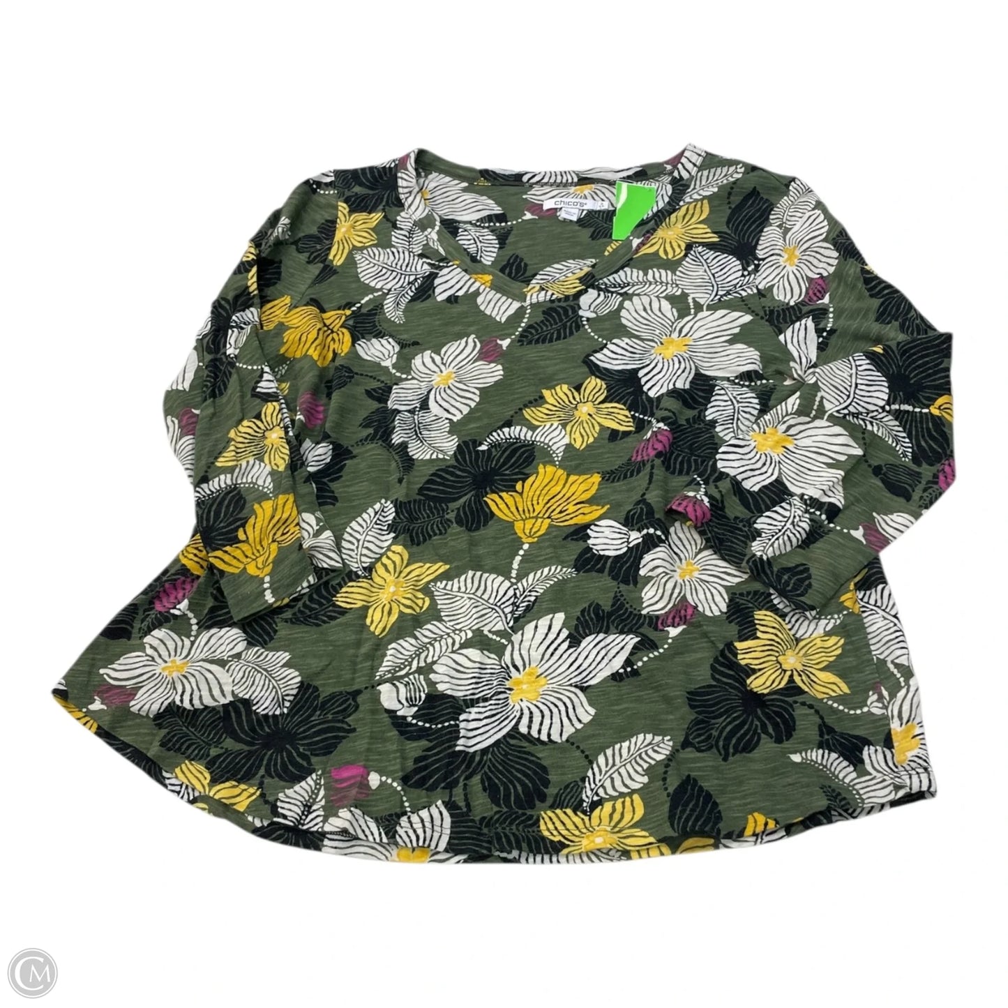 Top Long Sleeve By Chicos In Multi-colored, Size: L