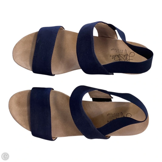 Sandals Heels Wedge By Life Stride In Navy, Size: 7.5