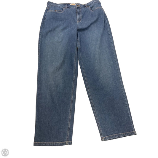Jeans Straight By Talbots In Blue Denim, Size: 16