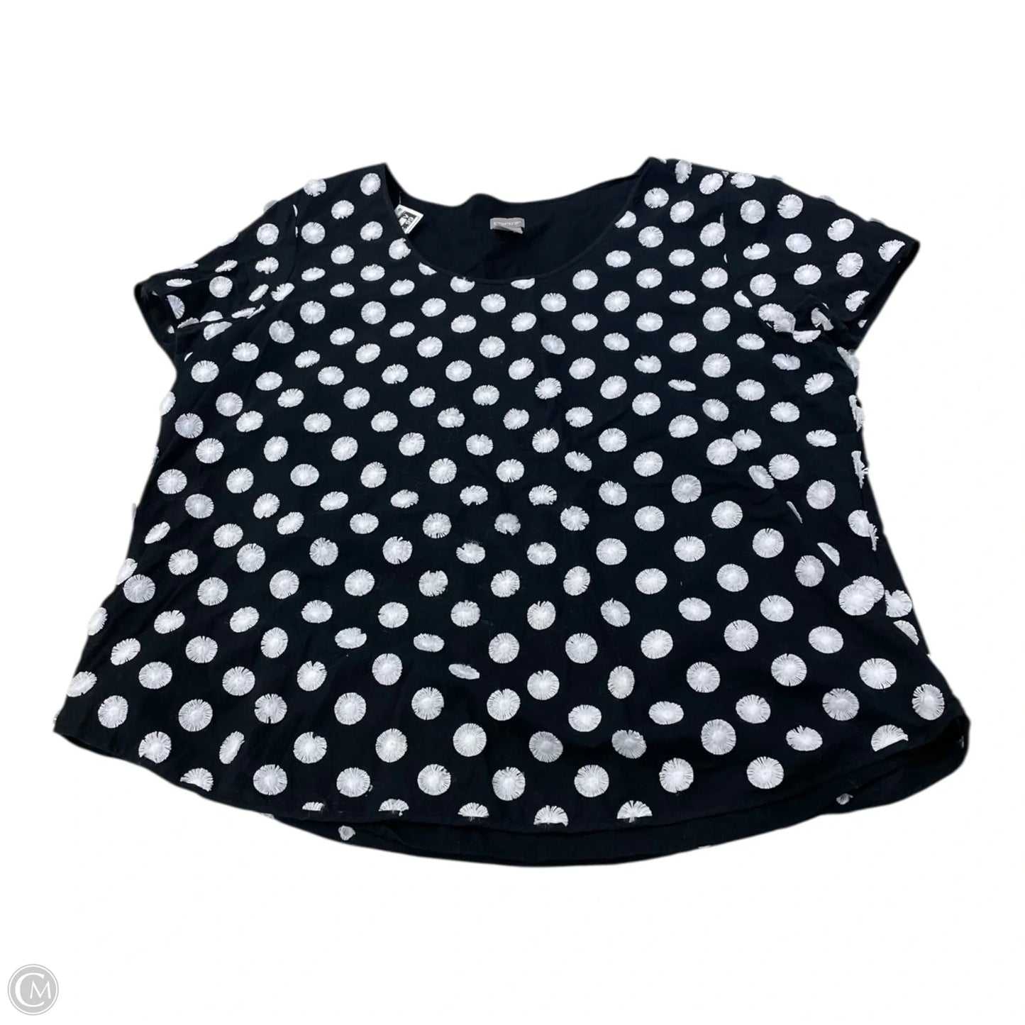 Top Short Sleeve By Chicos In Black & White, Size: Xl
