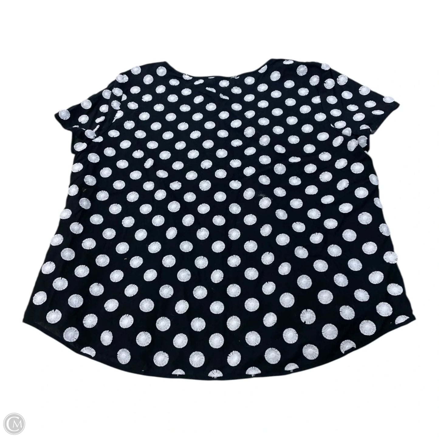 Top Short Sleeve By Chicos In Black & White, Size: Xl