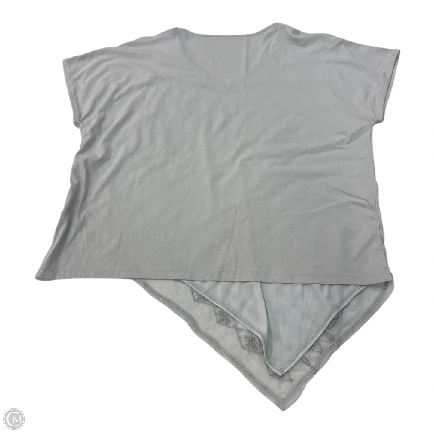 Top Short Sleeve By Chicos In Grey & Silver, Size: M