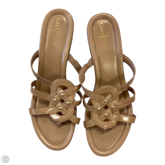 Sandals Heels Wedge By Cole-haan In Tan, Size: 7