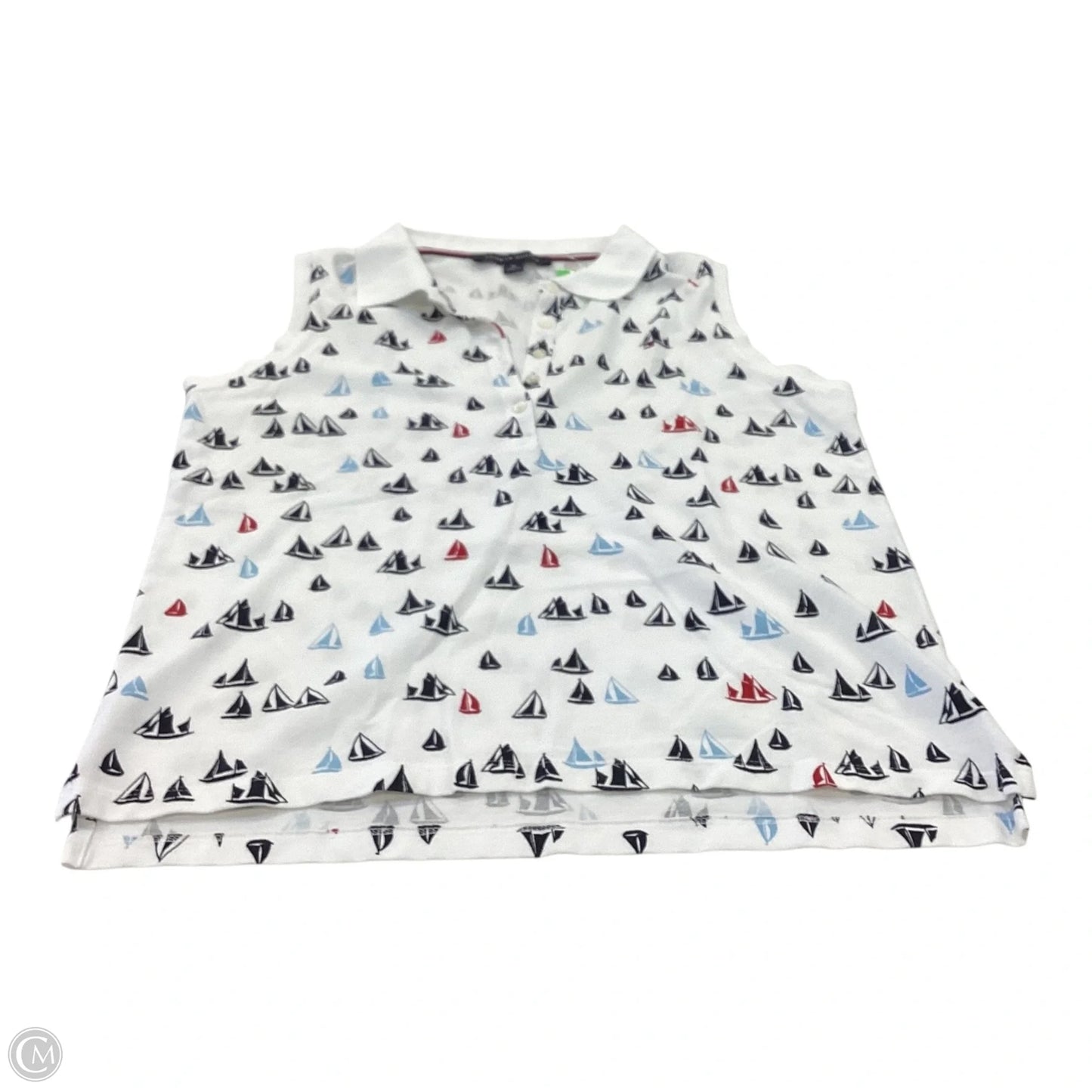 Top Sleeveless By Tommy Hilfiger In Blue Red & White, Size: M