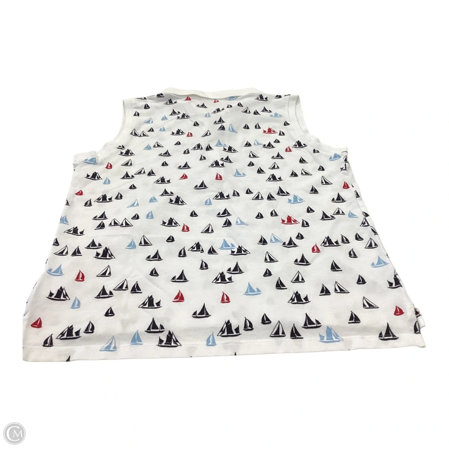 Top Sleeveless By Tommy Hilfiger In Blue Red & White, Size: M