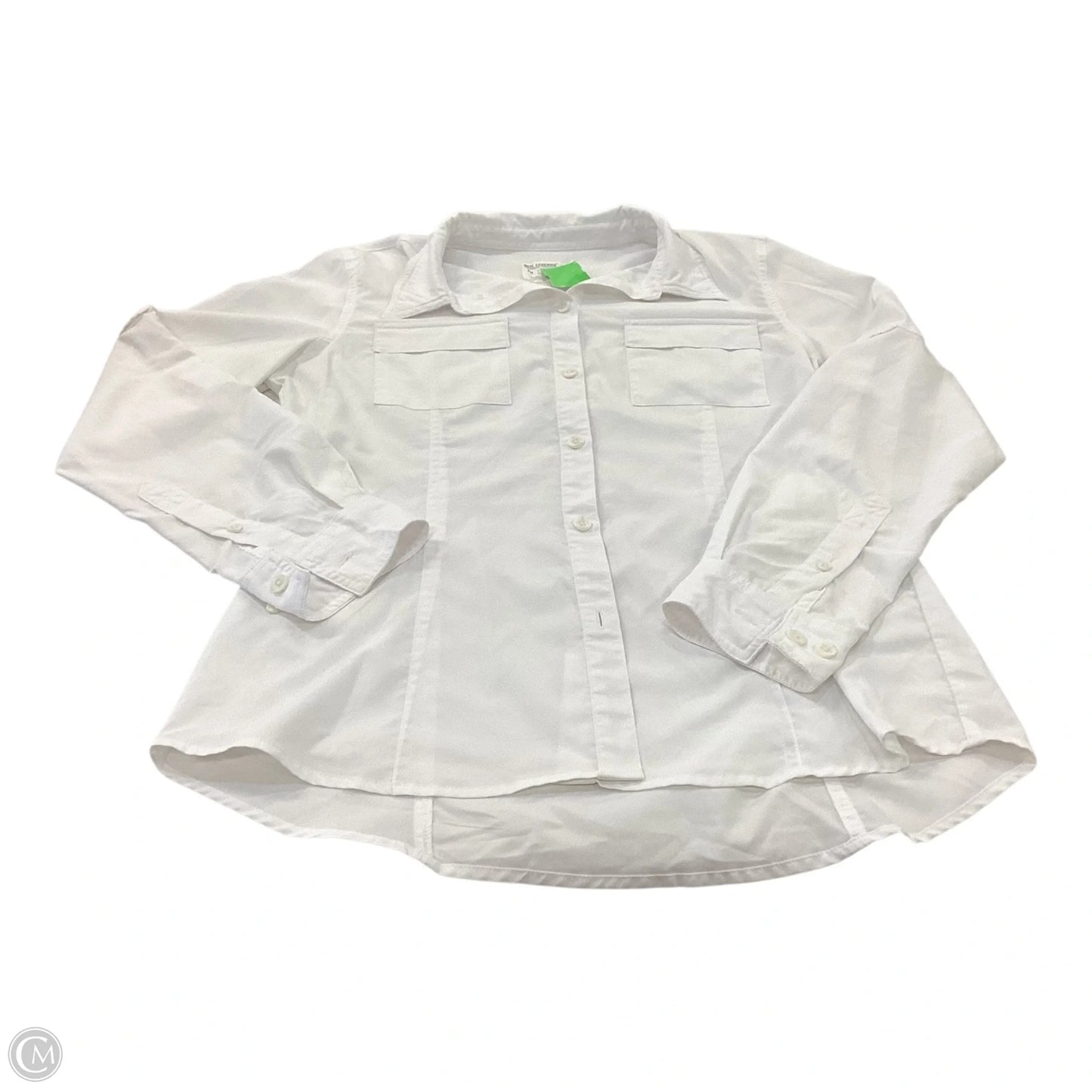 Athletic Top Long Sleeve Collar By Reel Legends In White, Size: M
