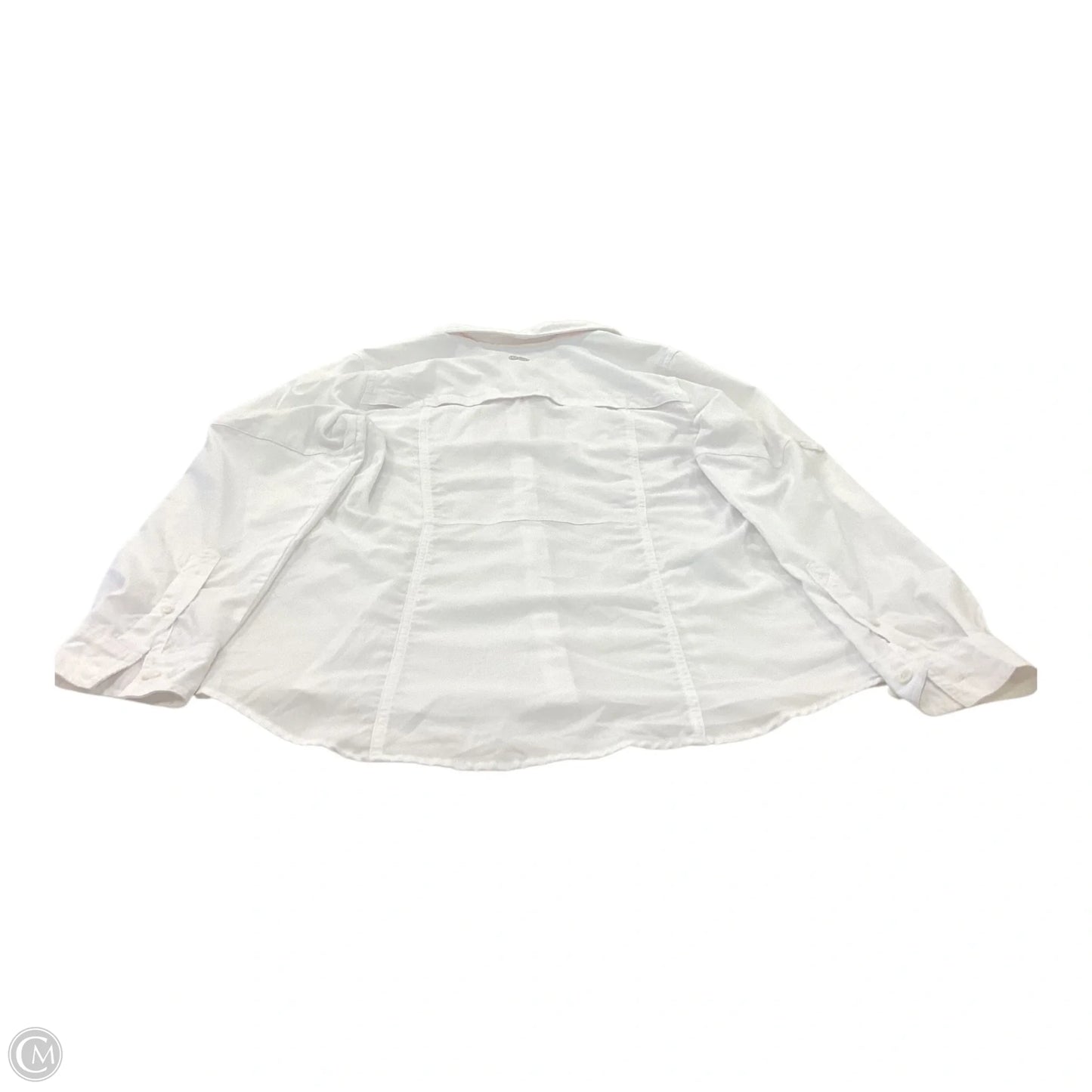Athletic Top Long Sleeve Collar By Reel Legends In White, Size: M