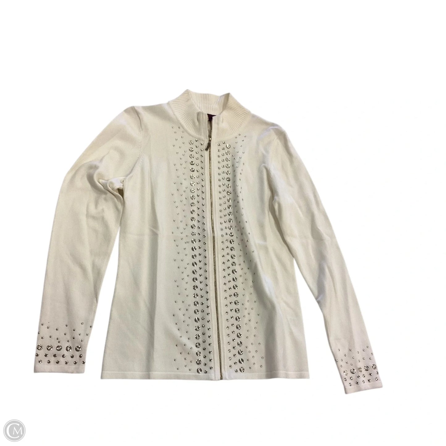 Cardigan By Clothes Mentor In Gold & White, Size: S