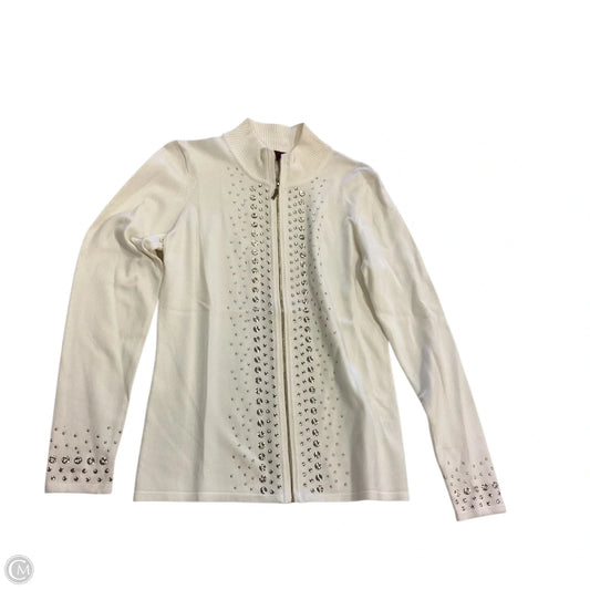 Cardigan By Clothes Mentor In Gold & White, Size: S