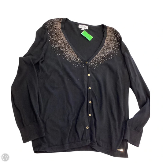 Cardigan By Calvin Klein In Black & Gold, Size: Xl