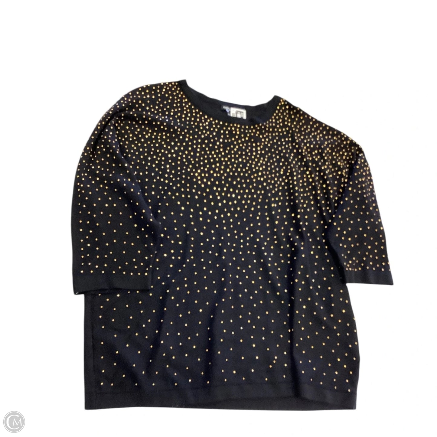 Sweater By Cable And Gauge In Black & Gold, Size: 1x