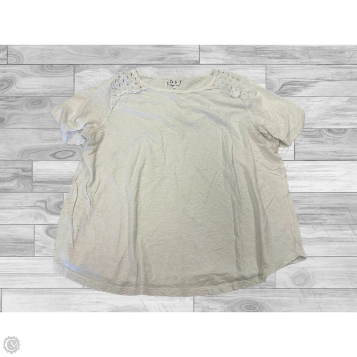 Top Short Sleeve By Loft In White, Size: Xl