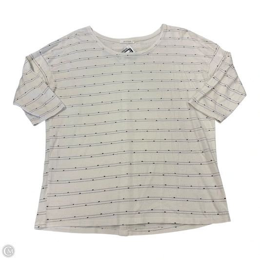Top 3/4 Sleeve By Clothes Mentor In Black & Cream, Size: M
