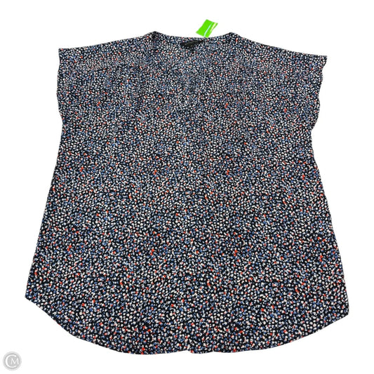 Top Short Sleeve By Banana Republic In Blue & Red, Size: M