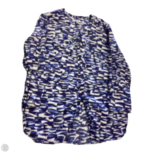 Top Long Sleeve By Zozo In Blue & White, Size: Xl