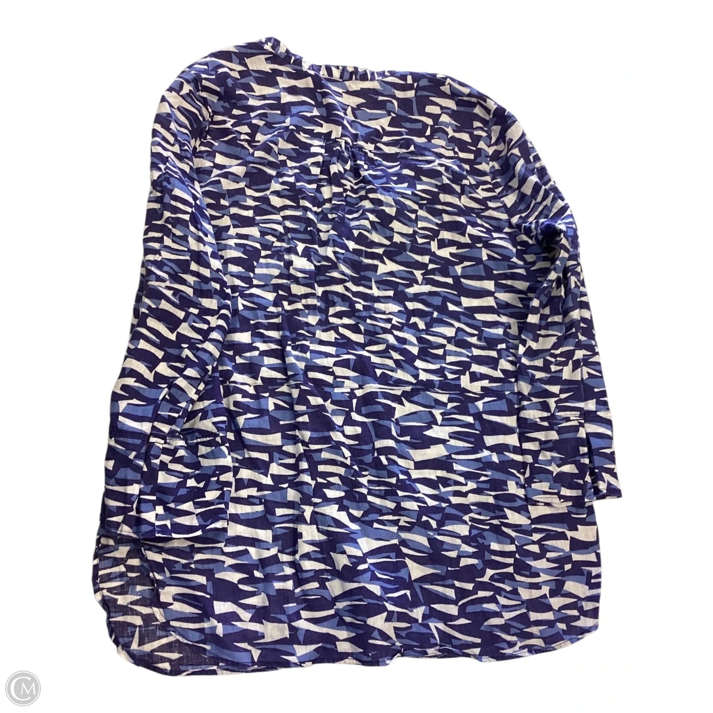 Top Long Sleeve By Zozo In Blue & White, Size: Xl