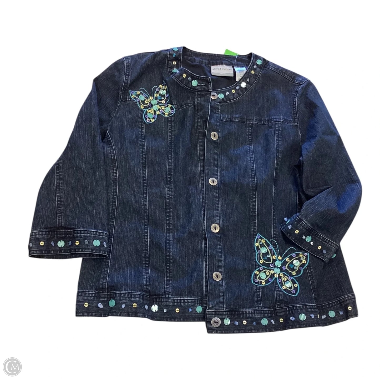 Jacket Denim By Alfred Dunner In Blue Denim, Size: 14p