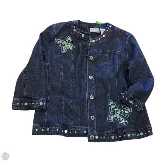 Jacket Denim By Alfred Dunner In Blue Denim, Size: 14p