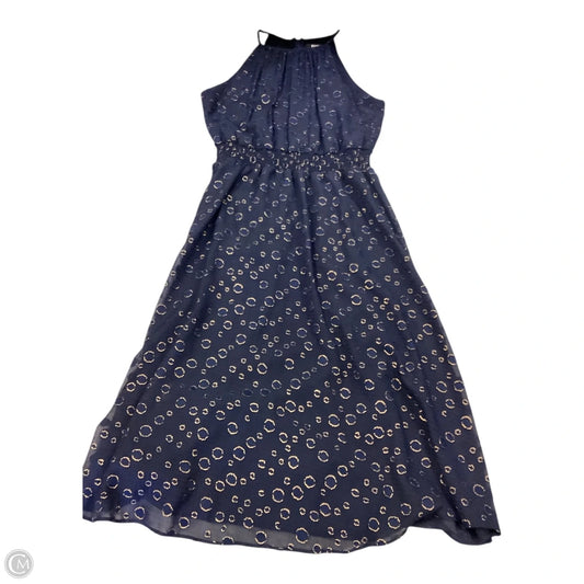 Dress Casual Midi By Dkny In Blue & Gold, Size: 12