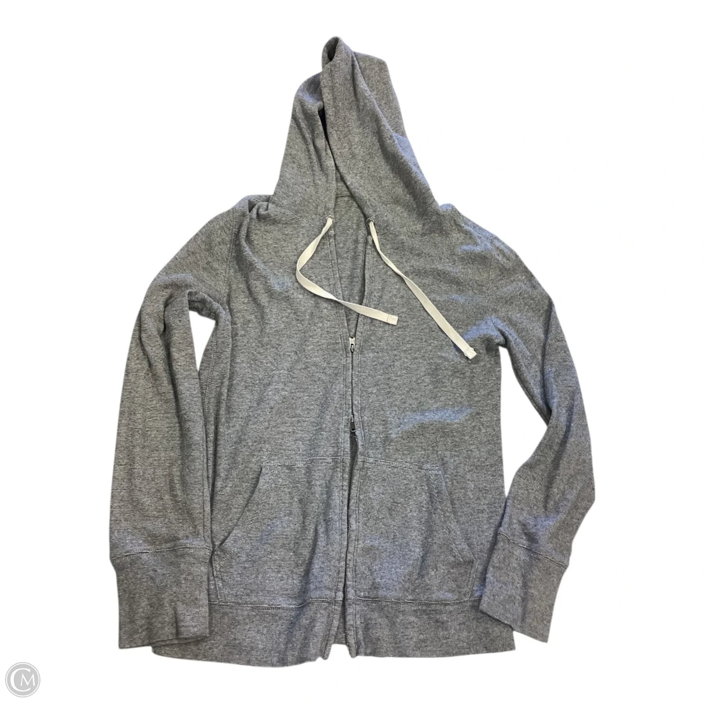 Sweatshirt Hoodie By J. Crew In Blue & Cream, Size: M