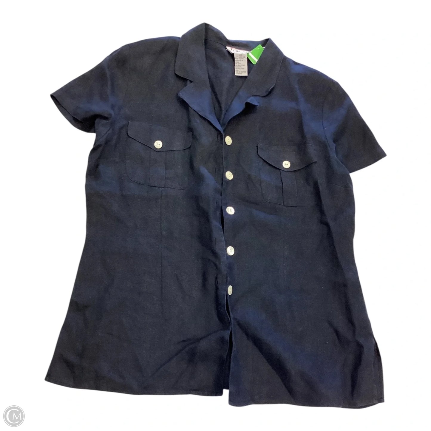 Top Short Sleeve By Talbots In Black, Size: 12p