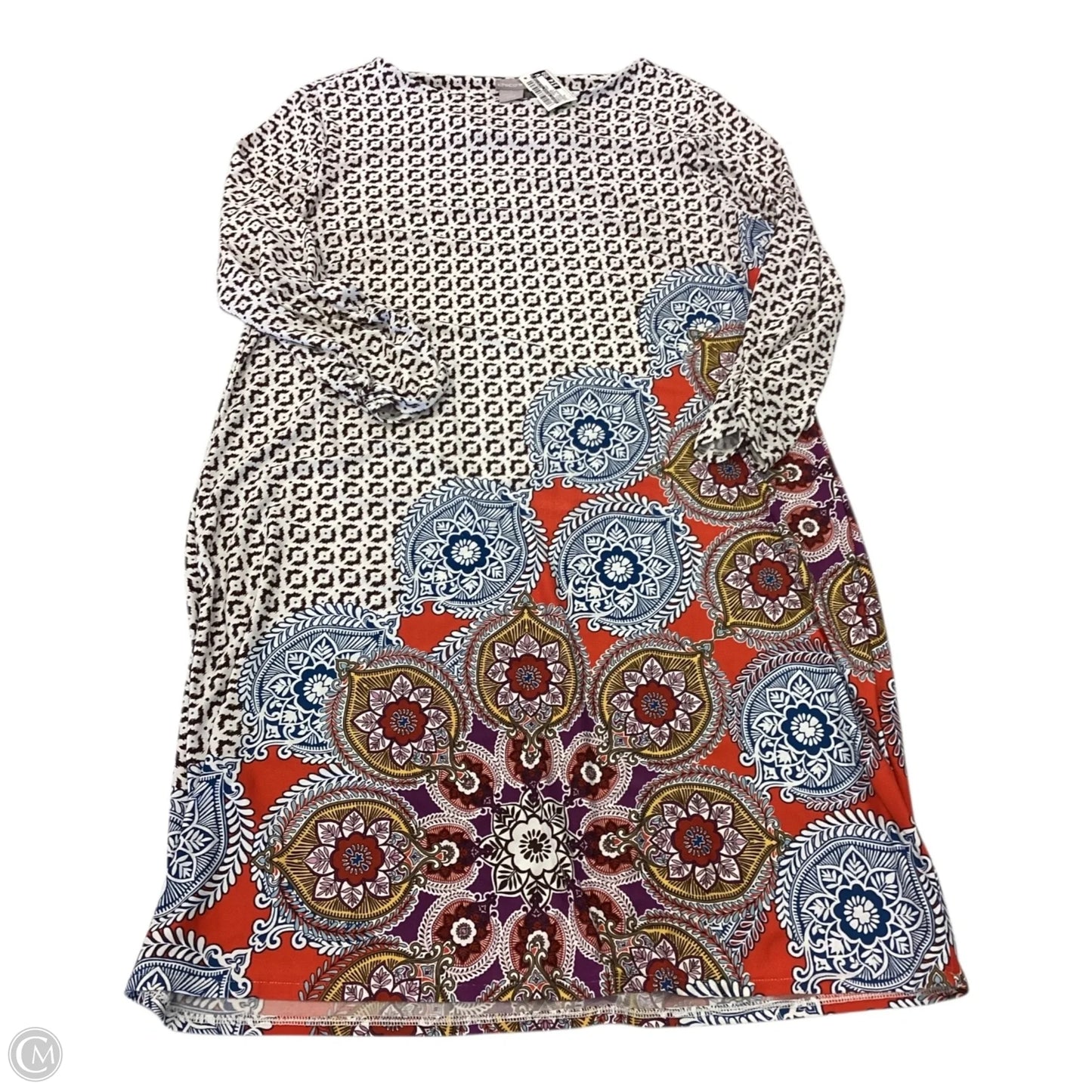 Dress Casual Midi By Chicos Private Collection In Paisley Print, Size: L