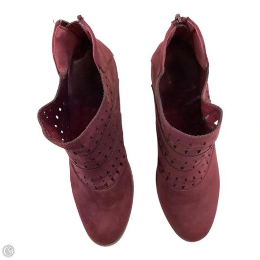 Boots Ankle Heels By Diba In Maroon, Size: 8.5