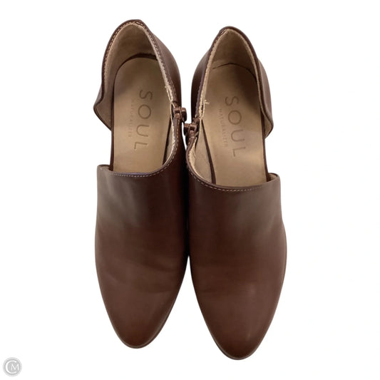 Boots Ankle Heels By Clothes Mentor In Brown, Size: 8