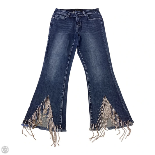 Jeans Flared By Clothes Mentor In Blue & Silver, Size: 6