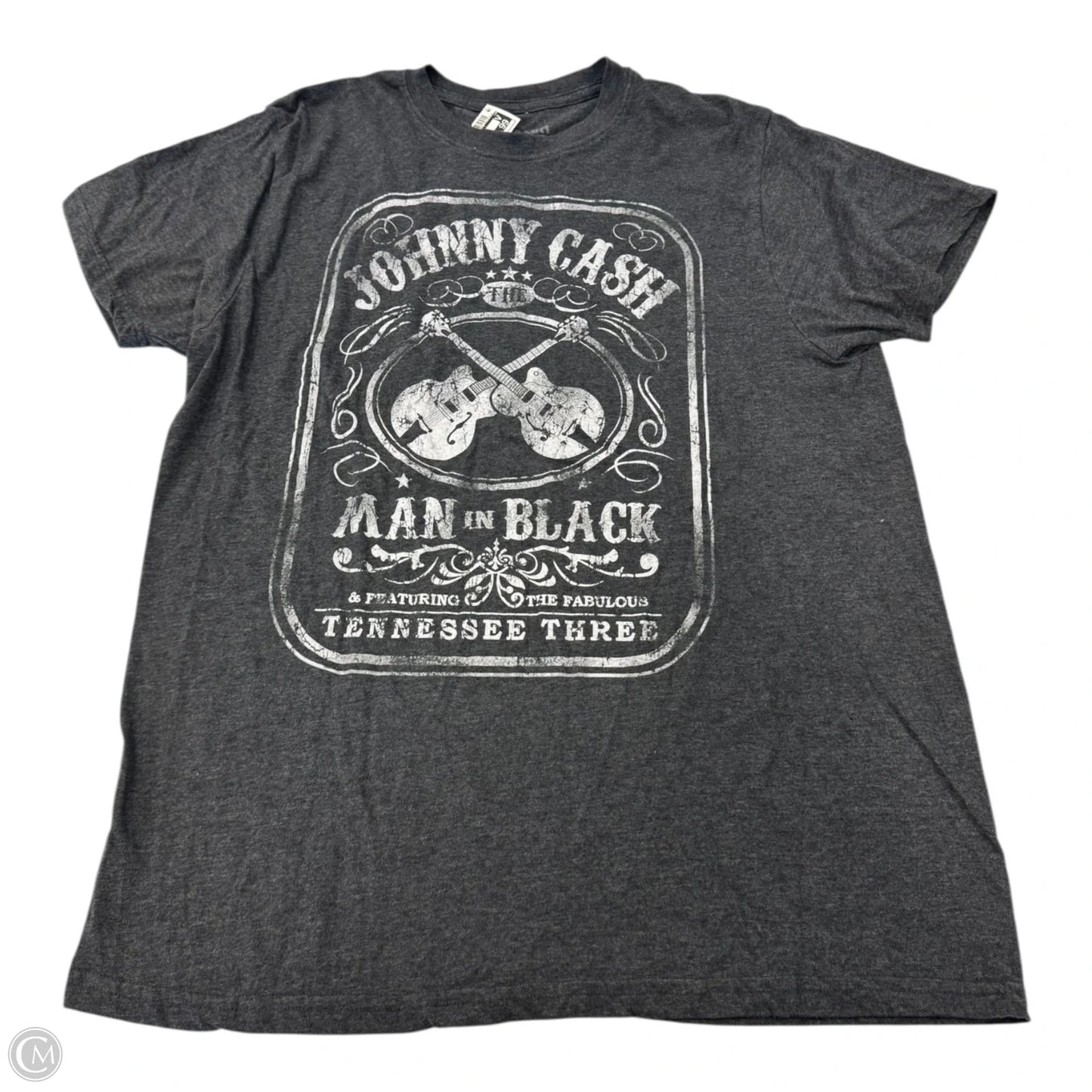 Top Short Sleeve By Clothes Mentor In Grey & White, Size: Xl