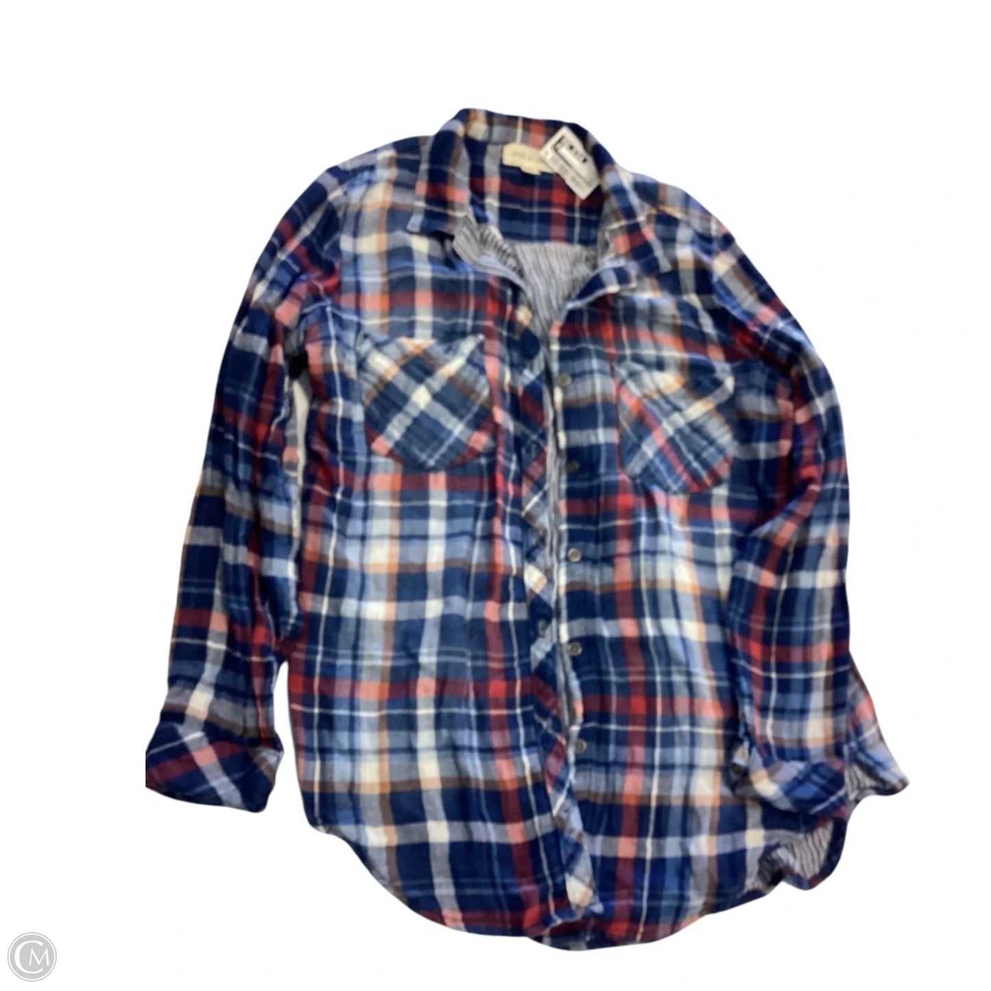 Top Long Sleeve By Cloth & Stone In Plaid Pattern, Size: S