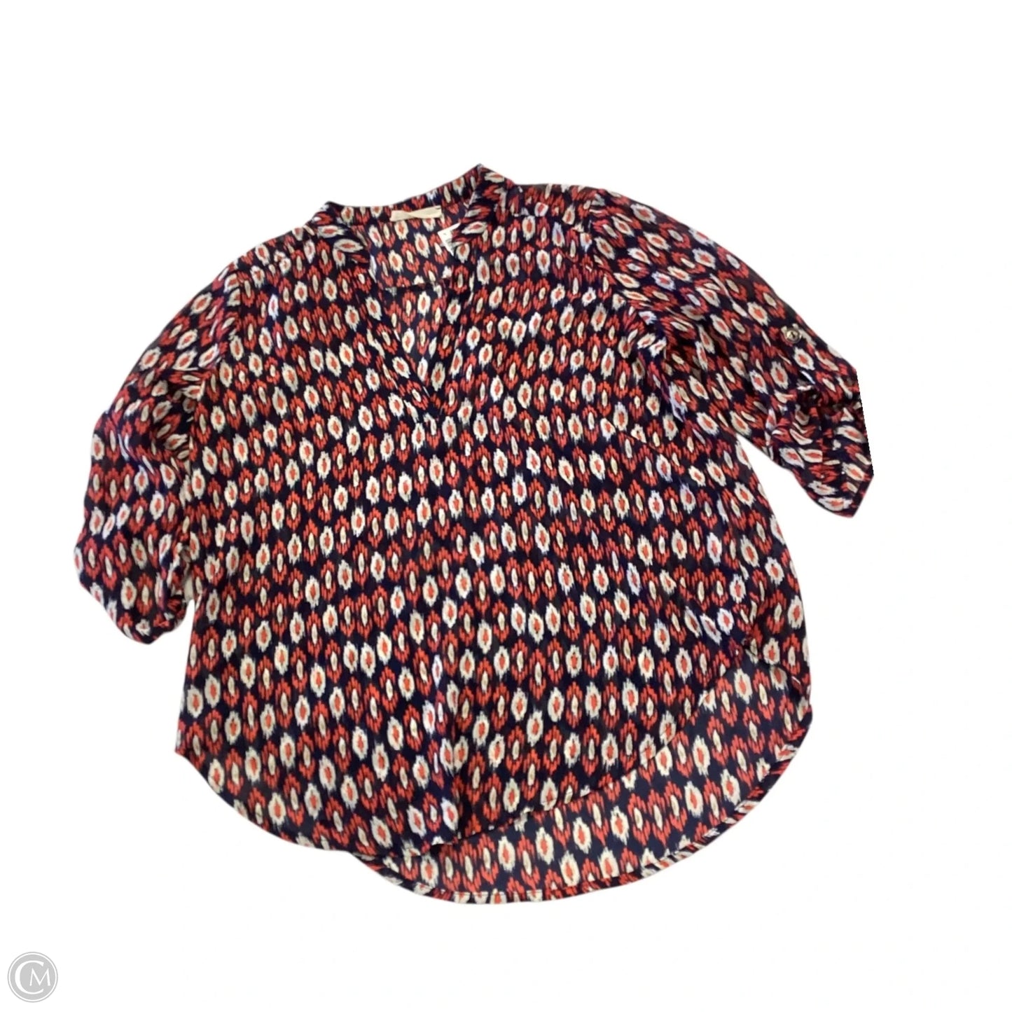 Top 3/4 Sleeve By Lush In Blue & Pink, Size: S