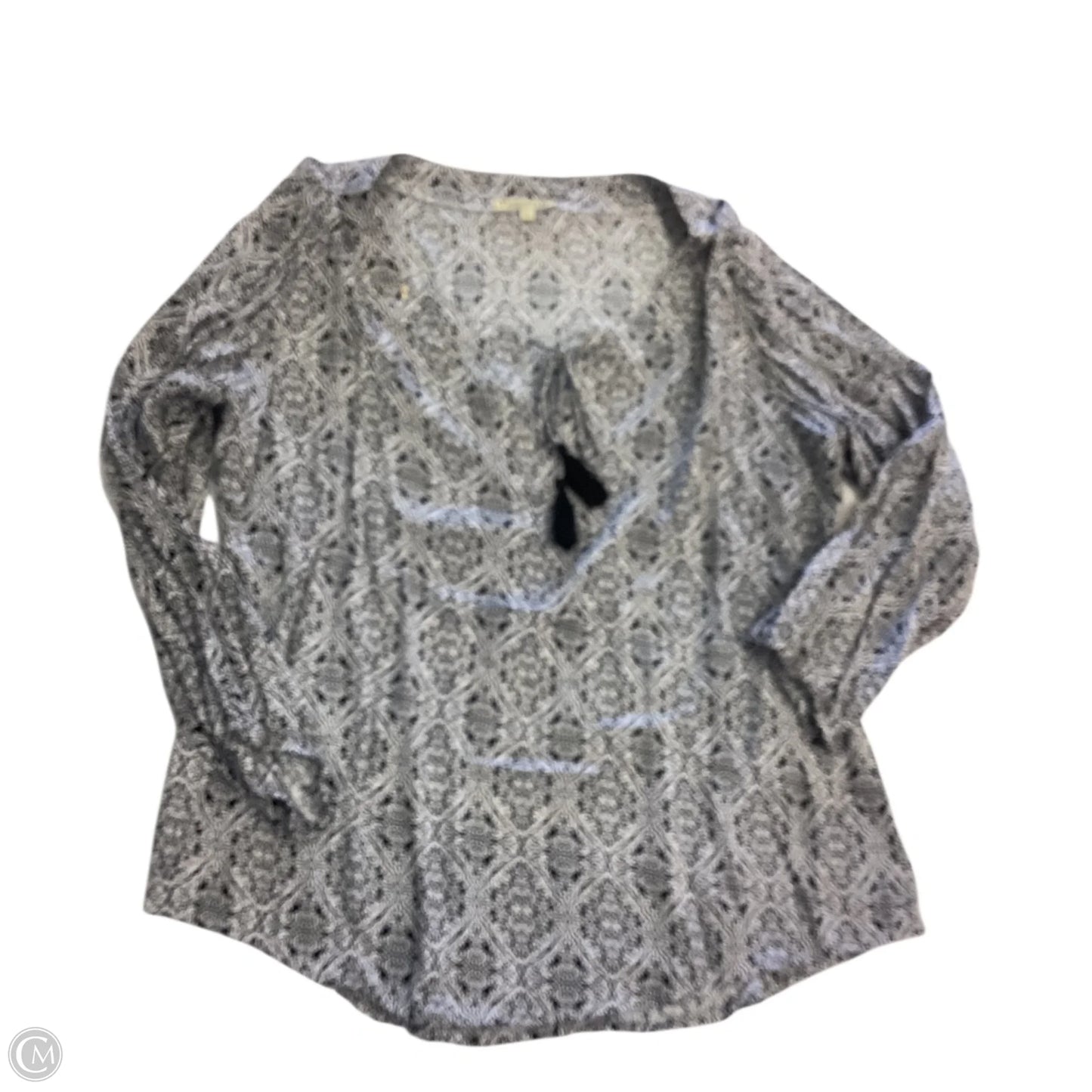 Top Long Sleeve By Clothes Mentor In Black & Cream, Size: L