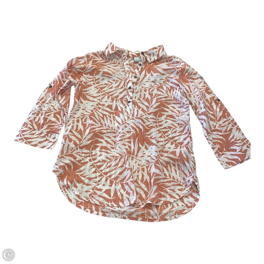 Top 3/4 Sleeve By Columbia In Pink & White, Size: S