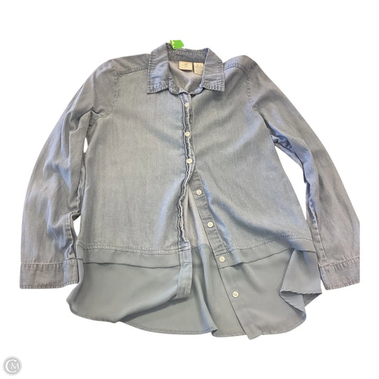 Top Long Sleeve By Caribbean Joe In Blue, Size: S