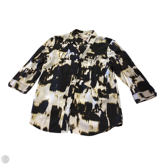 Top Long Sleeve By Chicos In Black & Yellow, Size: M