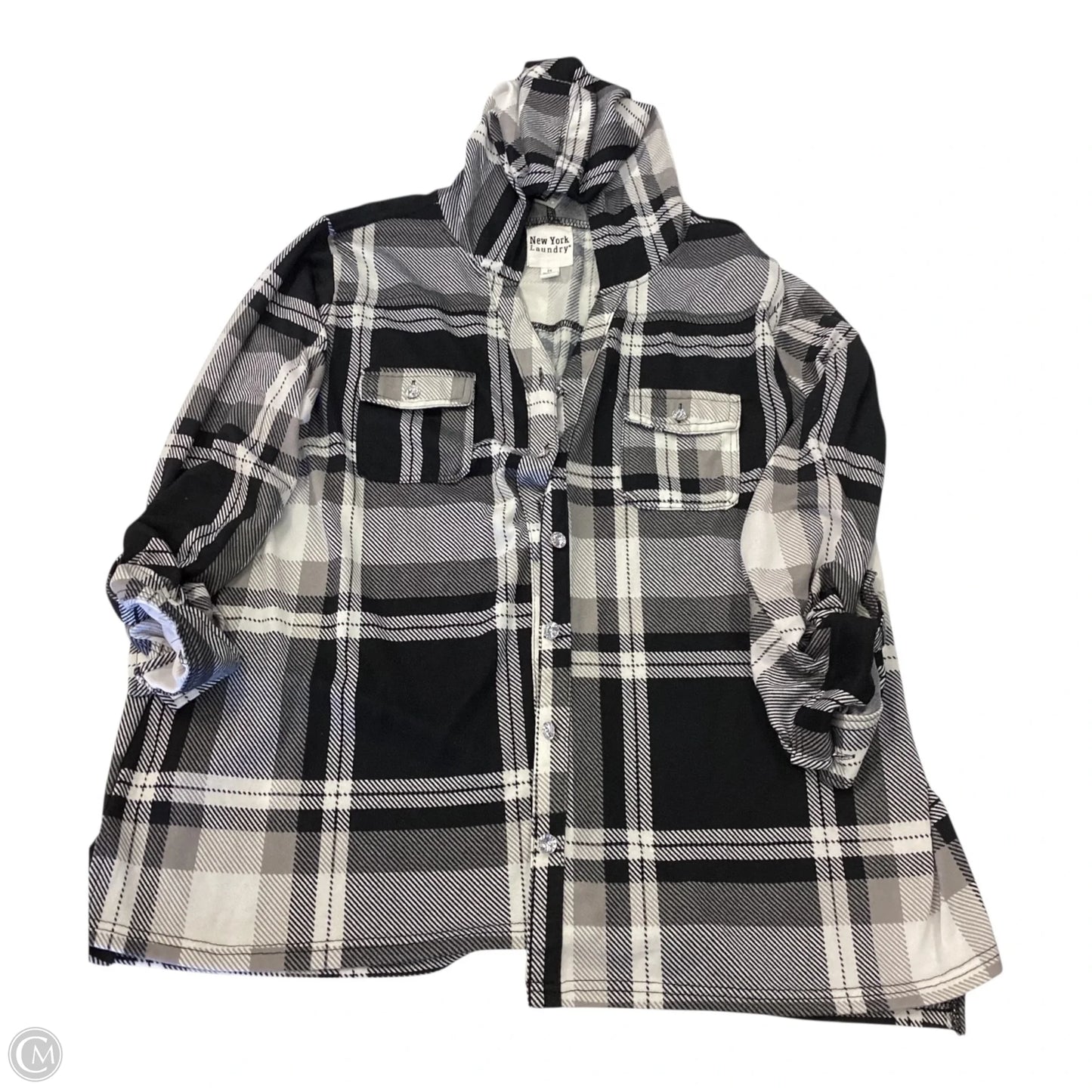 Top Long Sleeve By New York Laundry In Plaid Pattern, Size: 2x