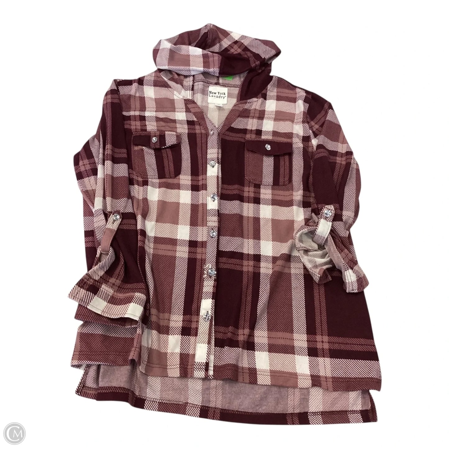 Top Long Sleeve By New York Laundry In Plaid Pattern, Size: 2x