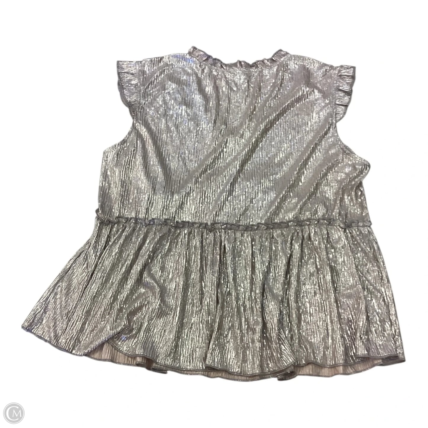 Top Short Sleeve By Clothes Mentor In Silver & Tan, Size: Xl