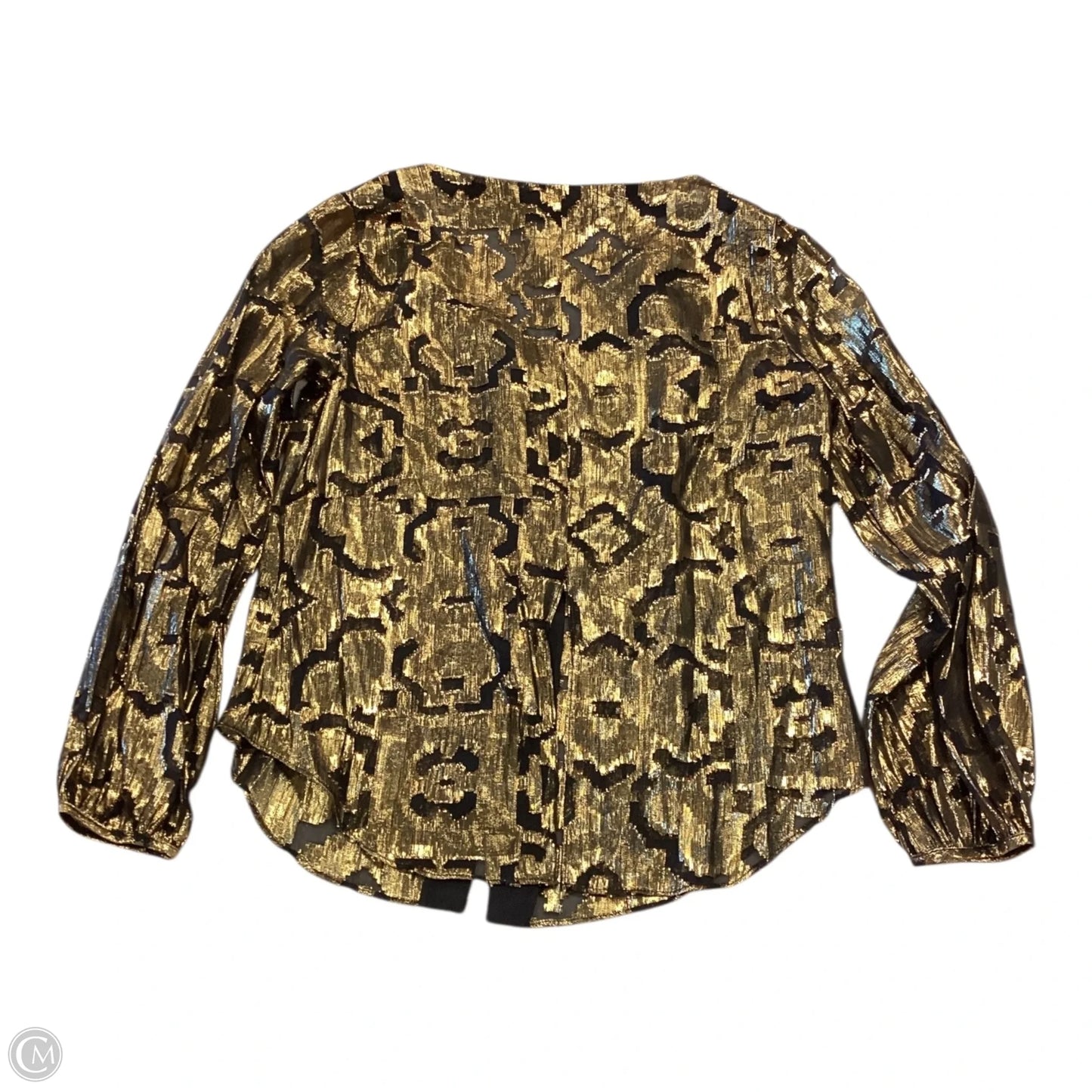 Top Long Sleeve By Clothes Mentor In Black & Gold, Size: S