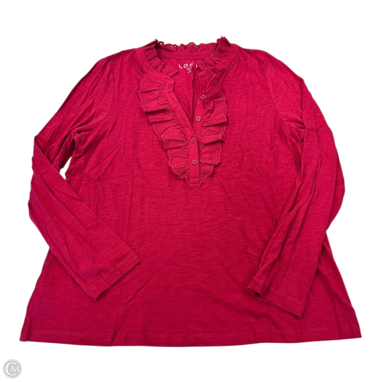 Top Long Sleeve By Loft In Red, Size: L