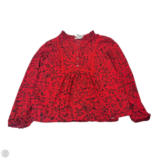 Top Long Sleeve By Loft In Blue & Red, Size: L